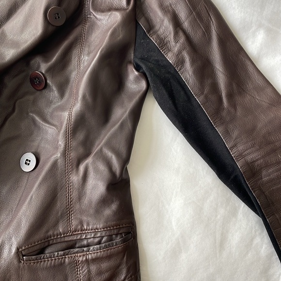 Brown Leather Jacket by Graham & Spencer, Size XS - Picture 4 of 8